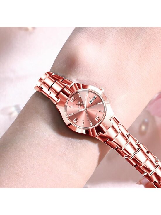 Women\'s Rose Vintage Luxury Dress Analog Stainless Steel Small Casual Wristwatch main image 5